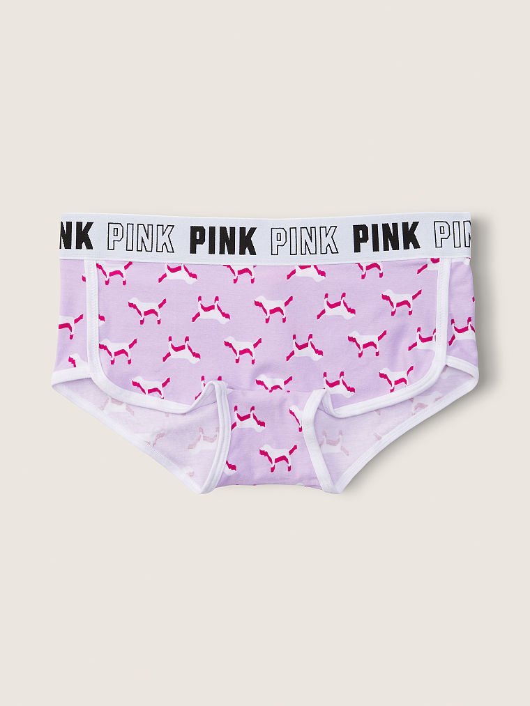 pink boyshort logo panties