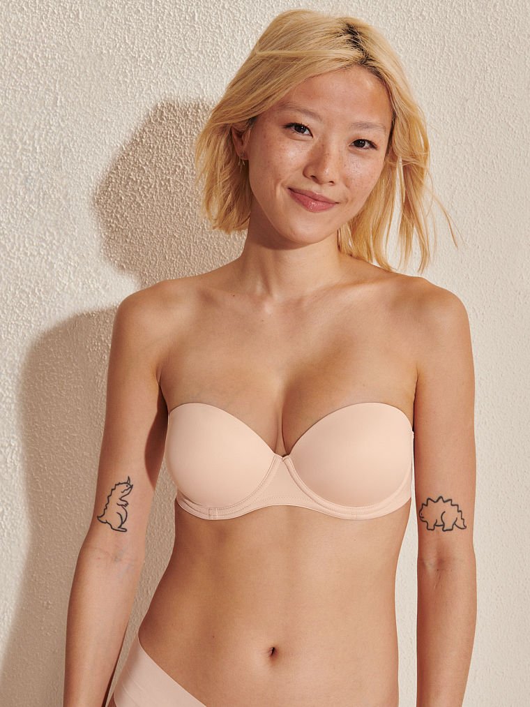 PINK - Victoria's Secret Strapless Nude Wear Everywhere Multi-way Push Up  Bra Size Tan Size 32 A - $23 - From Hailey