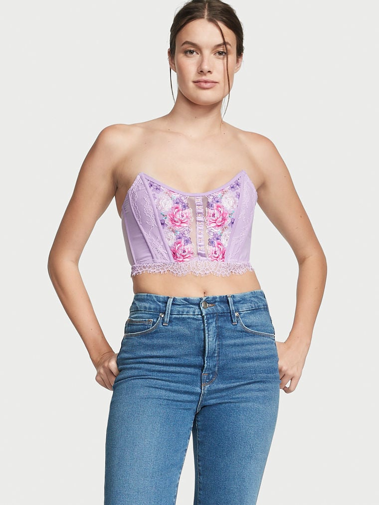 Floral Embroidery Corset Top