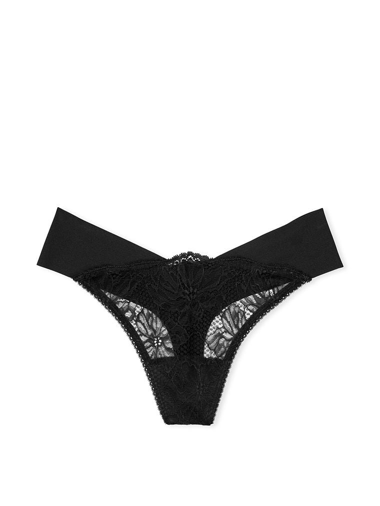 Lace-Front No-Show Thong Panty