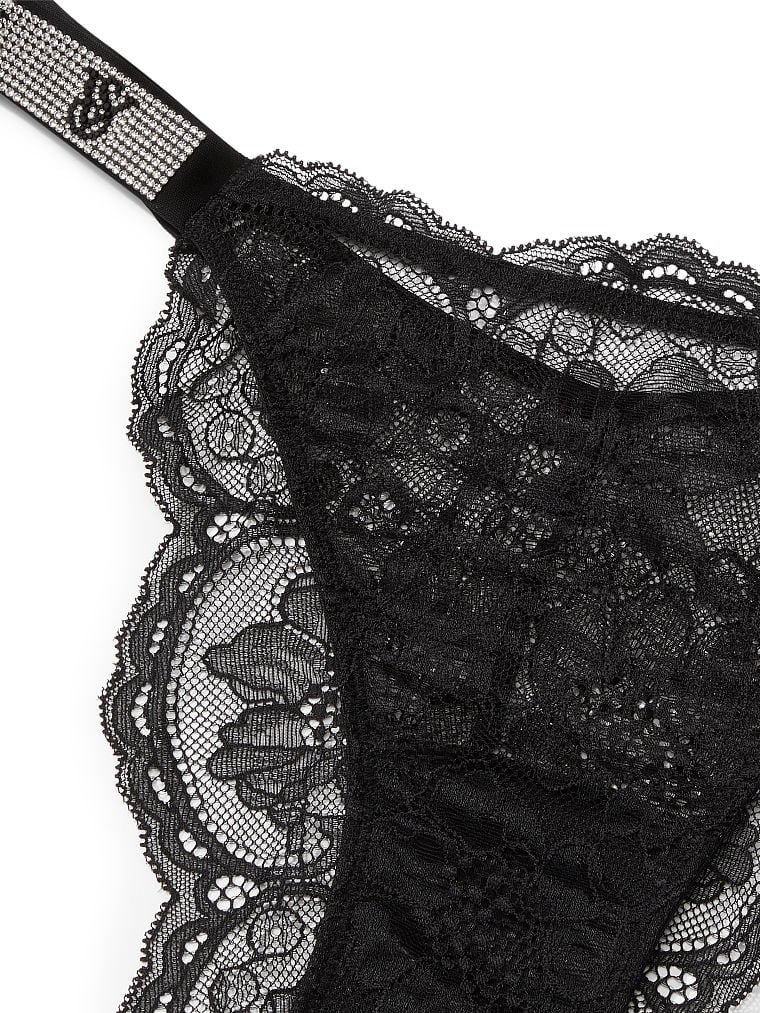 Gossard Glitter lace brazilian panty in black