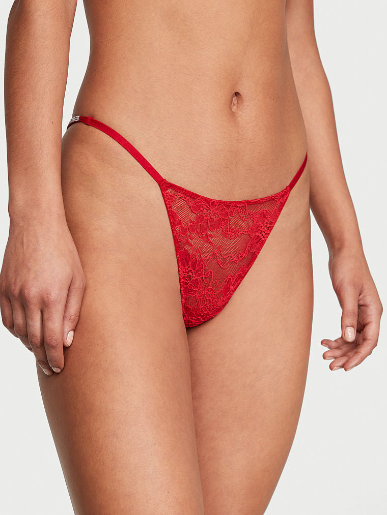 Buy Bombshell Shine Strap Lace Thong Panty in Jeddah