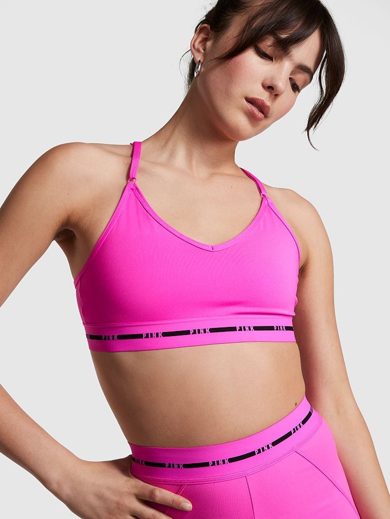 Vs Victorias Secret Pink Seamless Lightly Lined Gym Sports Bra Top Green XL