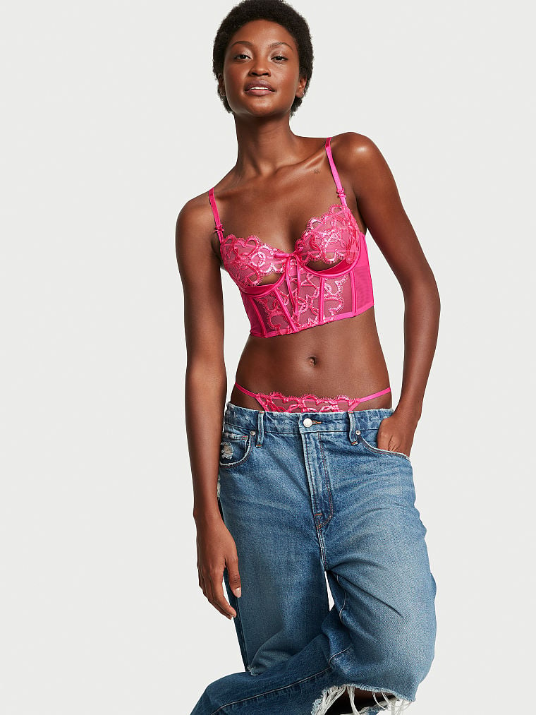 Buy Wicked Shimmer Heart Embroidery Open-Cup Corset Top in Jeddah