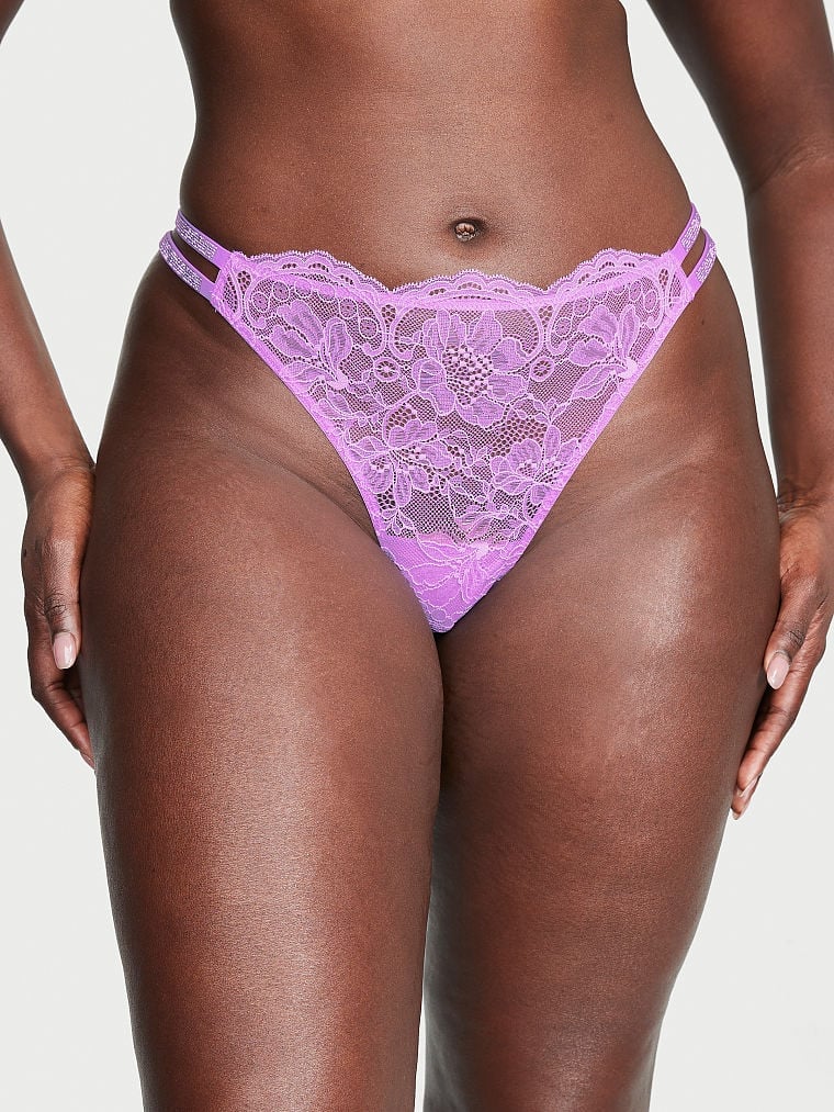 Buy Bombshell Shine Strap Lace Thong Panty in Jeddah