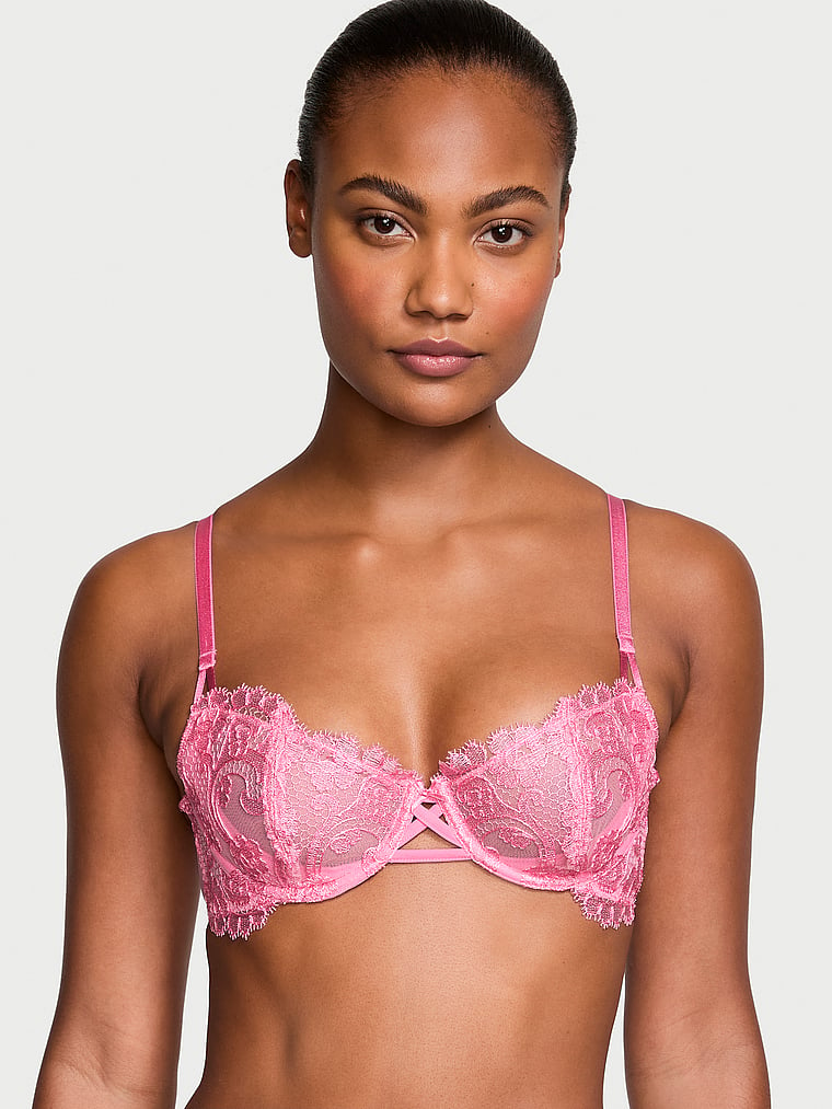 Buy Wicked Unlined Boho Floral Embroidery Balconette Bra In Jeddah