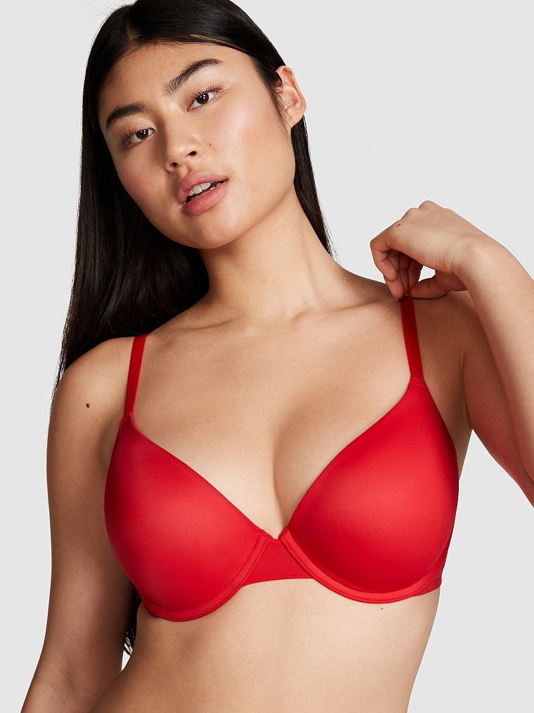 Victoria's Secret PINK Push-up Bra/Boyshort Panty Set Red Pepper