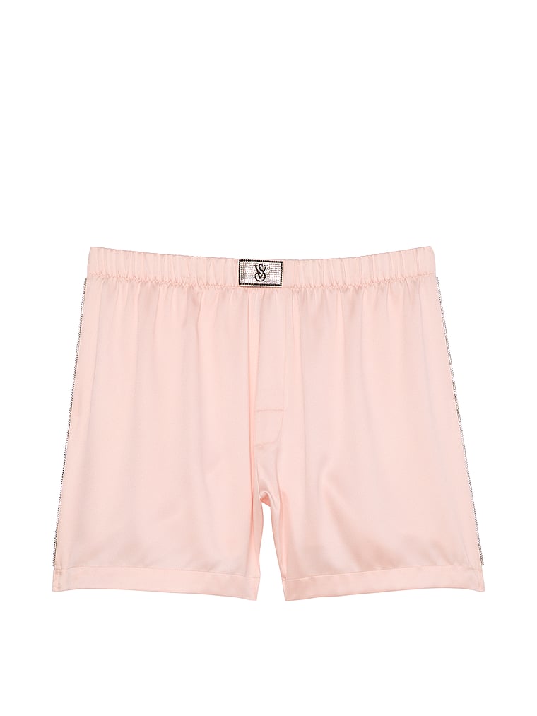 Shine Patch Satin Boxer Shorts