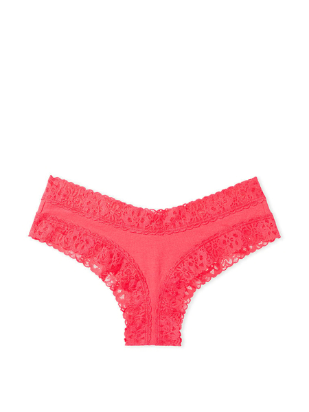 Buy Lace Waist Ribbed Cotton Cheeky Panty