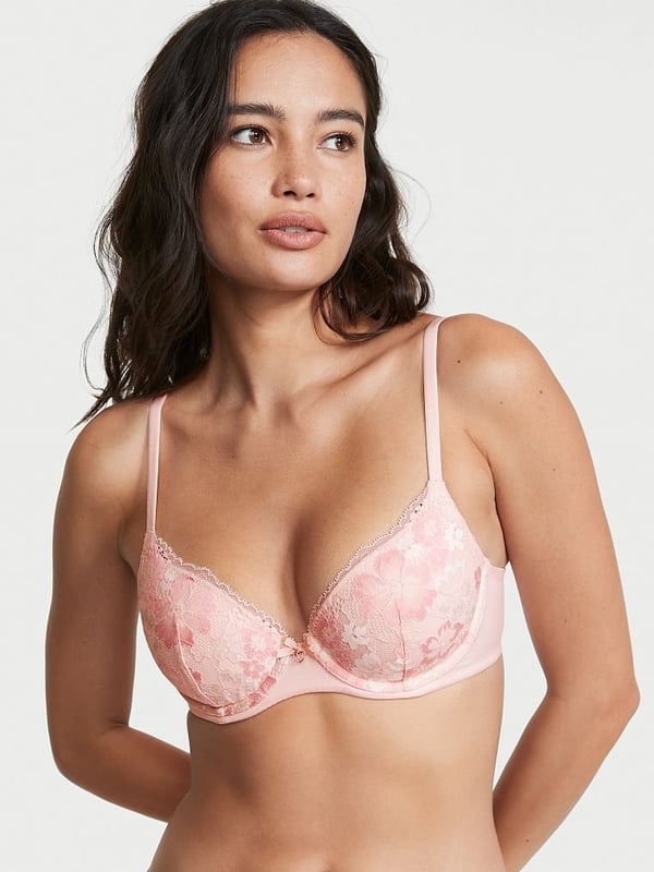 Victoria's Secret Smooth Lace Wing Lightly Lined Demi Bra