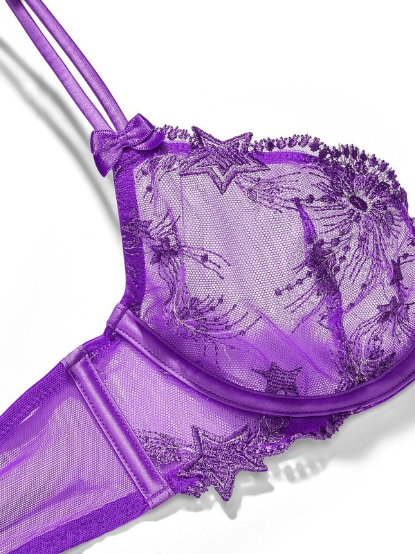 Haute Lace Unlined Demi Bra in Purple