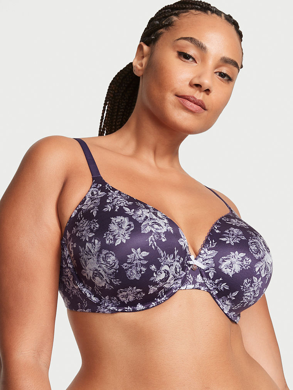 Women's Smooth Full Coverage Lightly Padded Underwire Balconette T-Shirt  Bra Plus Size