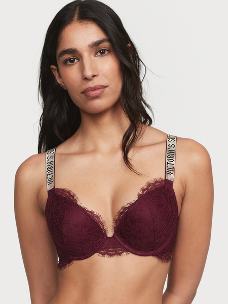 Buy Floral Embroidery Push-Up Bra in Jeddah