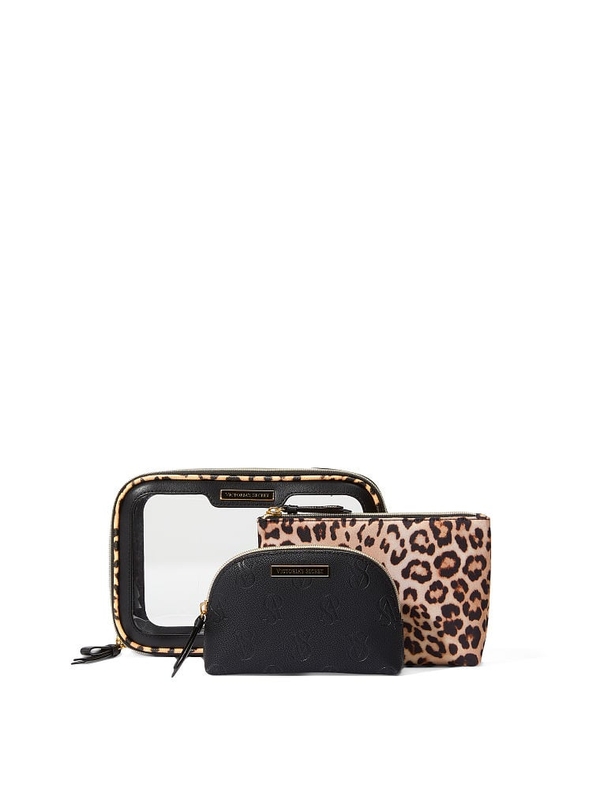 Victoria's Secret Beauty-To-Go Bag Trio - Black Leopard