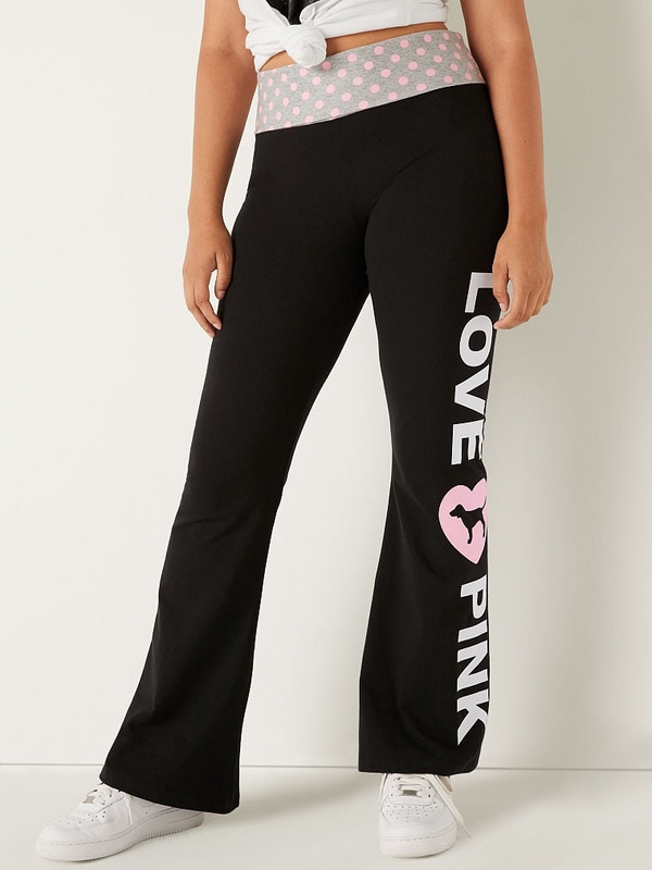 Cotton Foldover Flare Leggings with Bling - Shop Now!