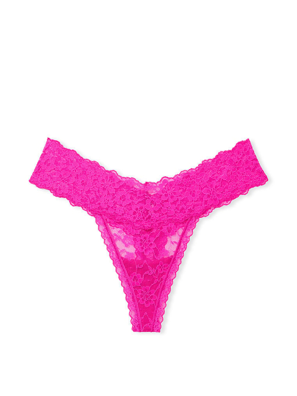 allbrand365 designer Womens Intimate Lace Thong Underwear,Foxy Pink,Small  трусы V97859200 купить по выгодной цене в интернет-магазине   с доставкой