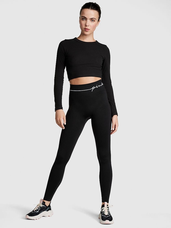 Buy Seamless Rib Short-Sleeve Crop Top in Jeddah