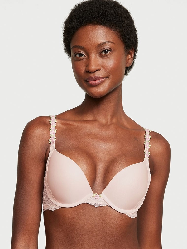 Buy Rosebud Embroidery Smooth & Lace Push-Up Bra in Jeddah