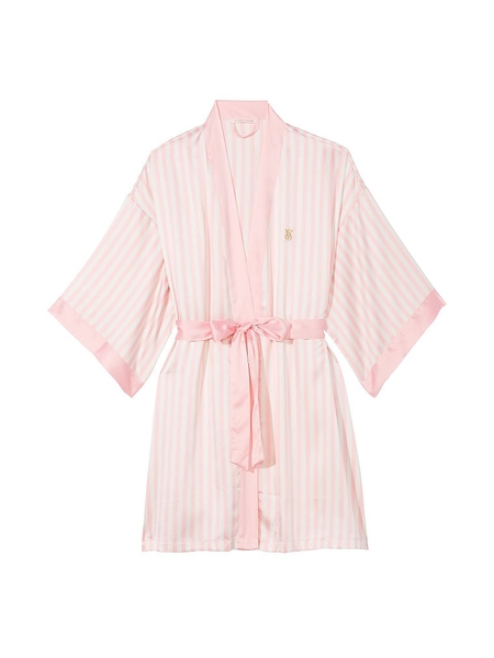 Buy Lace-Trim Satin Long Robe in Jeddah