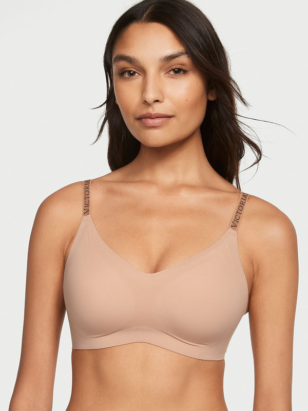 Calvin Klein Ribbed Seamless Bralette Lightly Lined Underwire Free Bra Pink